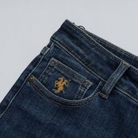 保罗彼得 PAULO PEDRO粉丝专享  女士舒适休闲日常百搭直筒牛仔裤 NHBD18420 兰色 常规 2XL 130-145斤