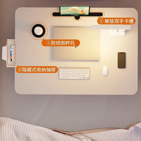 森必居（SENBIJU）可折叠床上小桌子电脑桌宿舍上铺学习桌家用卧室飘窗懒人书桌 【拉丝黑】60*40*28(卡槽+杯槽)