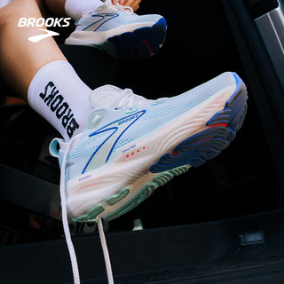 布鲁克斯（BROOKS）女子缓震透气跑鞋Glycerin 22甘油 白色/帽贝蓝/鲜蓝色 36.5 