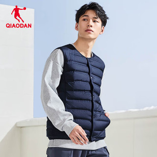 乔丹QIAODAN羽绒马夹男外套冬季保暖梭织羽绒服背心 新星蓝 5XL 200