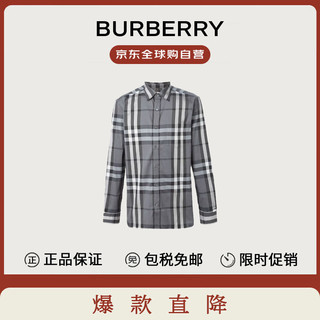 BURBERRY 博柏利 巴宝莉男士炭灰格纹男士上衣衬衫39835371