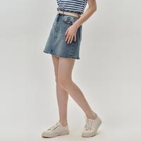 【舒适棉感】衣恋显瘦牛仔裙A字裙基础款原创绣花短裙甜酷风夏款