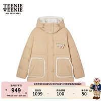 TEENIE WEENIE 小熊2024年冬季连帽羽绒服外套面包服女 卡其色 165/M