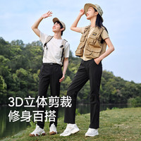 伯希和（Pelliot）快干裤男春夏户外防风防水直筒高弹休闲徒步登山长裤 冰河灰-女 M