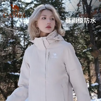 骆驼（CAMEL）户外冲锋衣男女外套三合一可拆卸两件防风防水防暴雨登山服装 A13CA46174,幻影黑,男女同款 S