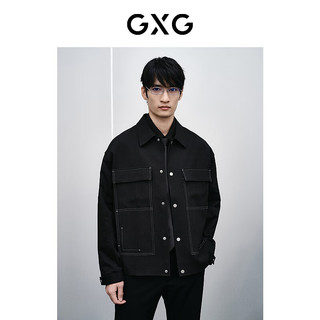 GXG男装  新年系列明线设计夹克 24年春季GFX12100 黑色 M