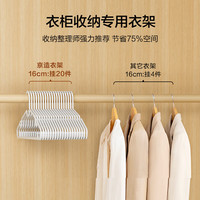 京东京造 无痕防滑带凹槽晾衣架子 家用挂衣架成人衣架撑子 白色20支装 【凹槽防滑】20支白