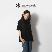 Snow Peak雪峰春夏One Point Logo T恤男女款夏季户外短袖休闲宽松徒步上衣 黑色 XL