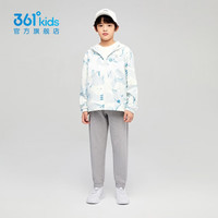 361°儿童夏季薄款长裤男童卫裤运动长裤女童秋冬保暖中大童休闲长裤 浅瓦花灰1501-男童【不加绒】 160cm