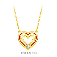 周大福 CHOW TAI FOOK ENZO 爱心18K金钻石项链女EZU2813礼物