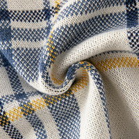 戴维贝拉【奥莱特卖】男童毛衣外套绅士学院风上衣开衫中大童针织衫男孩 蓝白格 110 cm(高100-110cm)