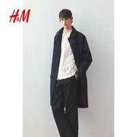 H&M男装风衣2025年春季高级感气质商务标准版型轻便大衣 海军蓝 S 170/92