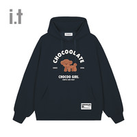 it :CHOCOOLATE款宽松连帽卫衣2024冬季青春趣味连帽衫