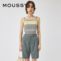 MOUSSY 冬季女装多彩条纹音乐节穿搭吊带上衣 010GSG70-0710