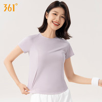 361°运动瑜伽上衣女春夏跑步运动短袖T恤高颜值速干瑜伽服 奶茶粉 L