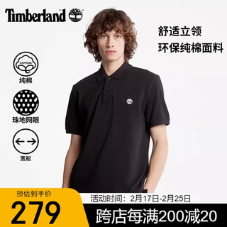 Timberland T恤男春夏户外运动休闲舒适POLO衫短袖上衣A24H2 黑色 M