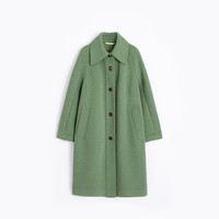 【播奥莱】播羊毛呢外套冬宽松单排扣中长款毛呢大衣女BDP4AD0435