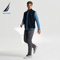 NAUTICA/诺帝卡男装春秋款吸湿透气全棉纱线柔软休闲毛衣背心 4NV藏青(243) L