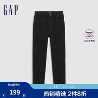 Gap 女装2024秋冬远红外发热磨毛抓绒牛仔裤百搭休闲裤606088 黑色 165/66A(27)亚洲尺码