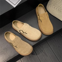 勃肯鞋女2024秋季厚底单鞋时尚百搭早秋鞋子全包博肯鞋 卡其色-升级版 厚底增高5cm 38