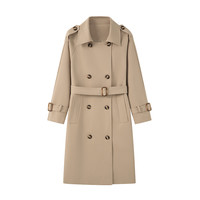 奈格薇儿小个子英伦风衣外套女春秋2025气质双排扣中长款大衣