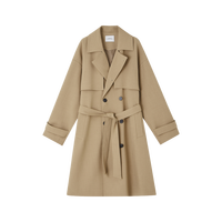 【TR面料】24春秋中长款西装领风衣纯色休闲对称设计外套