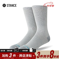 STANCE经典ICON纯色311中筒袜子秋冬吸汗防臭棉袜ins潮袜男女运动袜白 灰色薄款A546B24ICO-GRY L（43-46） L  (43-46)