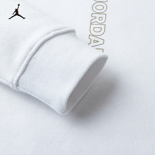 耐克（NIKE）JORDAN 耐克童装男童保暖加绒套头卫衣冬季儿童休闲上衣 纯白色 135 /68 【身高122-128cm】