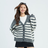 轩日 HIGH DAY 2024秋 女士宽松落肩长袖针织开衫 ZZ09AE48108