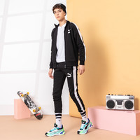 PUMA 舒适修身透气柔软 经典男款拼接束腿长裤男式运动裤