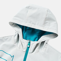 乔丹QIAODAN童装儿童外套2025冬季男大童连帽防寒大衣 几何灰 160CM