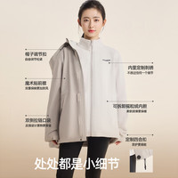 小野和子收腰冲锋衣男女款三合一女秋冬摇粒绒外套户外登山服 baby蓝【摇粒绒内胆三合一】 L