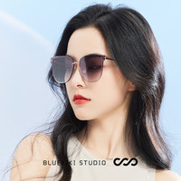 蓝其 Bluekiki 太阳镜女士墨镜太阳眼镜防紫外线开车专用眼镜驾驶镜 7243 浅渐灰