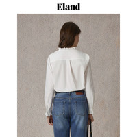 【66%棉】Eland衣恋衬衫女甜美木耳边领舒适休闲上衣冬季款 L/170