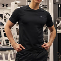 安德玛（Under Armour）短袖男装 2025春季运动服跑步训练上衣透气圆领T恤衫 宽松版型/夏季热推/速发 M 1373997-100/尺码偏大/剪裁舒适 M/170