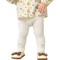 巴拉巴拉童装女童裤子长裤宝宝打底裤春装萌洋气百搭 米白10302