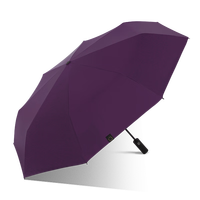 天堂 全自动晴雨伞三折 晴雨伞三折叠黑胶防晒遮阳伞 深紫 【自开收黑胶】深紫
