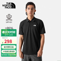 THE NORTH FACE 北面 POLO衫男短袖t恤户外运动休闲透气|7QOW JK3/黑色 L/175