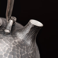 银器时代 银壶纯银999茶具套装抗氧化锤纹做旧整套送礼银茶壶茶杯 2壶1道4杯1漏1托1100克