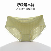 有棵树 YOUKESHU40支纯棉内裤女全棉裆高裆抗菌女生蕾丝短裤女士三角裤 【40支棉】深灰+紫灰+豆绿+姜黄 M