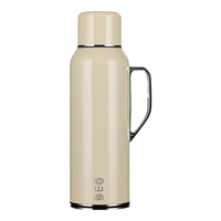 容山堂316不锈钢保温壶大容量热水壶传家小钢炮焖茶壶暖水壶闷茶壶 机械温显泡茶壶-奶油白 800ml