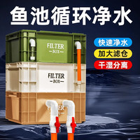 爬将军鱼缸过滤器周转箱静音上置滴流盒庭院鱼池净水循环系统外置过滤桶 小号2层【基础套餐】