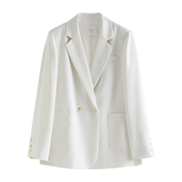 范思蓝恩十里春风超好看米白色西装外套女早春通勤西服24FS11039 水蓝色 XS