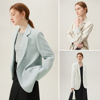 范思蓝恩十里春风超好看米白色西装外套女早春通勤西服24FS11039 米白色 S