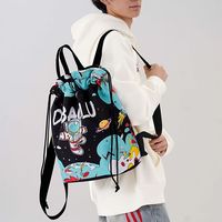 百亿补贴：都宝路 dubaolu 抽绳洋气休闲男女学生背包轻便大容量沙滩包印花超轻背包