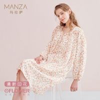 百亿补贴：玛伦萨 manza 仙女印花长袖森系可外穿睡裙女春休闲宽松女士睡裙