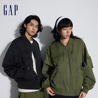 Gap 男女装2024春秋新款城市机能风飞行员夹克美式宽松外套876979