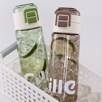 希乐塑料杯tritan女学生儿童吸管杯健身运动水杯食品级便捷双饮杯子