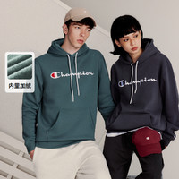 Champion 春季轻薄抓绒休闲百搭草写logo连帽卫衣明星同款