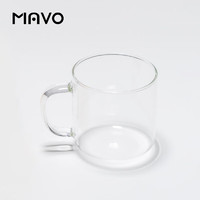 MAVO 拾光师玻璃咖啡杯 马克杯 带手把ins风琥珀色粉红透明复古 透明